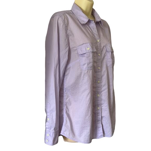 Gap Fitted Boyfriend Shirt Light Purple Woman Size Medium Button Front Collar - Picture 2 of 9